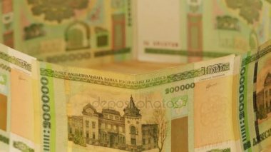 Belarus ruble par değeri 200 bin yalan ahşap tablo.