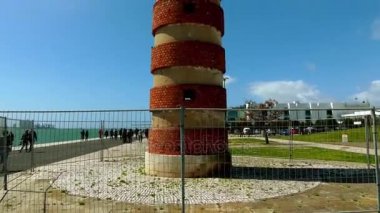 Belem bulutlarda ile mavi gökyüzü karşı deniz feneri. Belem, kimin adı Bethlehem için Portekizce kelime türetilir, Lizbon Belediyesi southwesternmost sivil bucak olduğunu