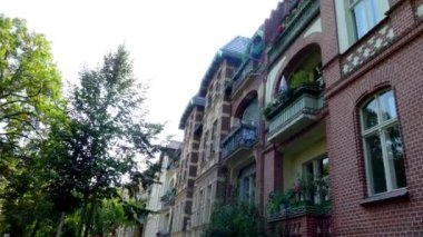 Güzel cephe ile eski evi. Sokak Meistersingerstrasse Potsdam, Almanya. Potsdam Brandenburg, Nehri Havel üzerinde Alman federal devleti olduğunu.