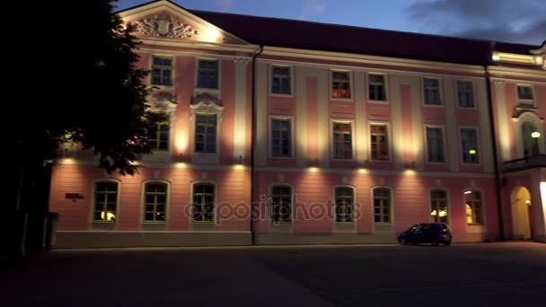 Alexander Nevsky Cathedral is een orthodoxe kathedraal in de oude binnenstad van Tallinn, Estland. Het was gebouwd om te ontwerpen door Mikhail Preobrazhensky in een typische stijl van de Russische Revival. — Stockvideo