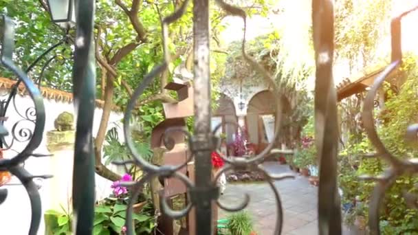 Entrée de la maison de palais Trillo Figueroa (XVIIIe siècle) sur Annuler La Palma rue à Cordoue, Andalousie, Espagne . — Video
