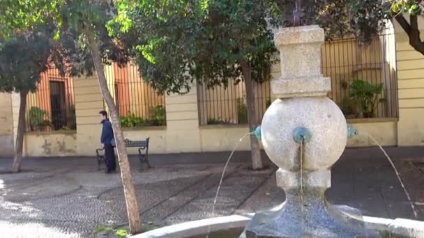 La fontana di San Pedro (San Pietro) è una basilica minore di Cordova, in Andalusia, Spagna. Chiesa si trova in piazza del barrio (quartiere) che porta il suo nome. È Bien de Interes Monumento culturale . — Video Stock