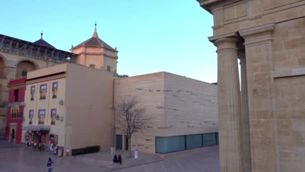 Puente romano de Córdoba es un puente en el centro histórico de la pequeña zona preservada conocida como Sotos de la Albolafia, Córdoba, Andalucía, sur de España, construido a principios del siglo I a través del río Guadalquivir . — Vídeo de stock