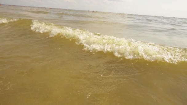 Waves in Gulf of Livonia in Baltic Sea. — Stock Video