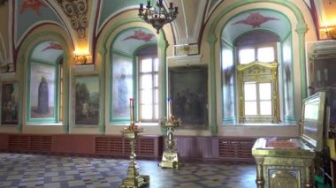 Sergiev Posad, Rusya Federasyonu - 8 Haziran 2016: Kilisesi, St Sergius yemekhane (sözde yemekhane Kilisesi) Trinity Lavra ile.