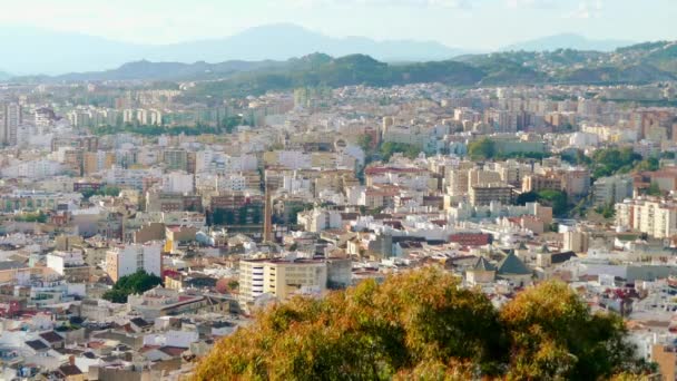 Malaga Panoraması. Malaga özerk topluluk Andalusia, İspanya iline bağlı bölge. Avrupa'nın en büyük şehir, Costa del Sol Akdeniz üzerinde yatıyor. — Stok video