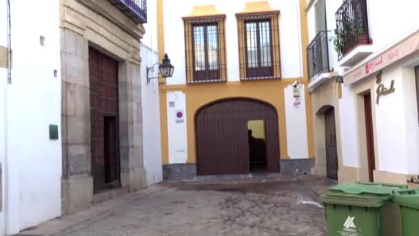 Alte gebäude an der martinez rucker street in cordoba, andalusien, spanien — Stockvideo