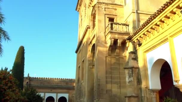 Tower and Belfry of Great Mosque-Cathedral of Cordoba, also known Mezquita (Moorish architecture), whose ecclesiastical name is Cathedral of Our Lady of Assumption in Andalusia, Spain — Stock Video