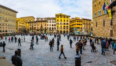 İtalya, Floransa 'daki Piazza Della Signoria