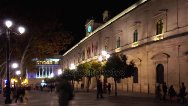 Der Stadtrat von Sevilla ist eine von vier öffentlichen Verwaltungen in der Stadt Sevilla, zusammen mit der allgemeinen Verwaltung des Staates Spanien, der Junta von Andalusien und der diputacion de sevilla.. — Stockvideo