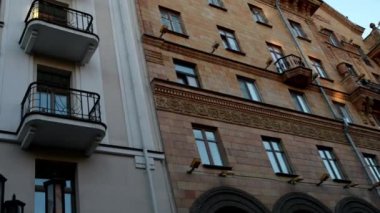 Minsk, Beyaz Rusya, biri şehir en yoğun orta kısmında Lenin Caddesi.