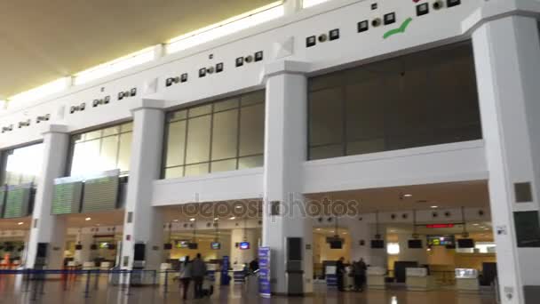 MALAGA, SPAGNA - 31 GENNAIO 2017: L'aeroporto Costa del Sol (AGP, LEMG) è il quarto aeroporto più trafficato della Spagna dopo MadridBarajas, Barcellona e Palma di Maiorca. È un aeroporto per il turismo spagnolo . — Video Stock