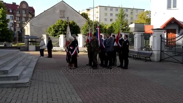 BIALYSTOK, POLAND - SEPTEMBER 11 2015: Feast of Beheading of John Baptist in St Nicholas Greek Orthodox Church in Bialystok is largest city in northeastern Poland and capital of Podlaskie Voivodeship — Stock Video