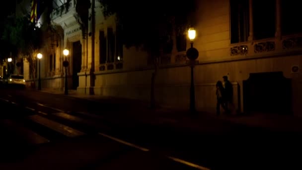 在市政厅的帕尔马的门面。帕尔马是首都和最大城市，在西班牙巴利阿里群岛自治区. — 图库视频影像