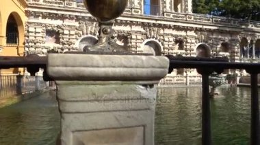 Alcazar bahçeleri. Kraliyet sarayıdır orijinal Endülüs Müslüman kralları tarafından Gelişmiş Seville, Endülüs, İspanya, Alcazar Seville.