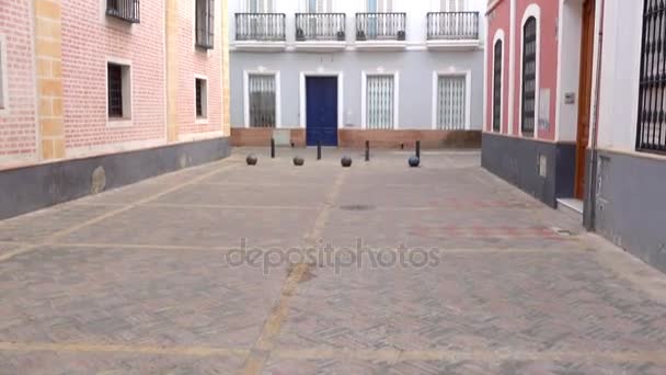 Palast von Manara, ist ein Palasthaus im Stil der Renaissance, in der Stadt Sevilla, in alten Juwelen der Stadt, Bezirk von San Bartolome. darin wurde der Philanthrop Miguel de Manara geboren. — Stockvideo