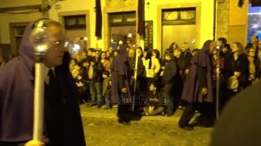Braga, Portekiz - 14 Nisan 217: Kefaret alayı sokaklarda Braga, Portekiz üzerinde kutsal hafta (Semana Noel Baba) geçen hafta önce Paskalya Oruç sırasında. Yıllık haraç tutku İsa Mesih'in.
