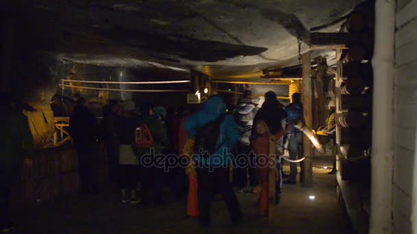 Wieliczka, Polonya - 4 Ocak 2016: Wieliczka Salt kasaba Wieliczka güney Polonya'da bulunan Mine, Krakow Büyükşehir alanı içinde yatıyor. — Stok video