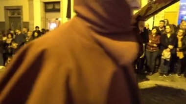 Braga, Portekiz - 14 Nisan 217: Kefaret alayı sokaklarda Braga, Portekiz üzerinde kutsal hafta (Semana Noel Baba) geçen hafta önce Paskalya Oruç sırasında. Yıllık haraç tutku İsa Mesih'in.