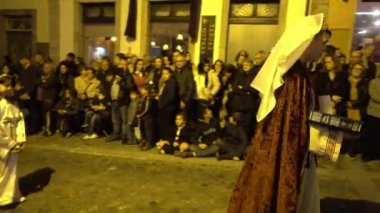 Braga, Portekiz - 14 Nisan 217: Kefaret alayı sokaklarda Braga, Portekiz üzerinde kutsal hafta (Semana Noel Baba) geçen hafta önce Paskalya Oruç sırasında. Yıllık haraç tutku İsa Mesih'in.