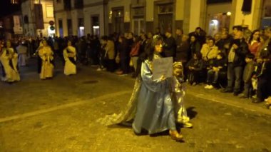 Braga, Portekiz - 14 Nisan 217: Kefaret alayı sokaklarda Braga, Portekiz üzerinde kutsal hafta (Semana Noel Baba) geçen hafta önce Paskalya Oruç sırasında. Yıllık haraç tutku İsa Mesih'in.