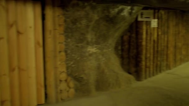 WIELICZKA, POLOGNE - 4 JANVIER 2016 : La mine de sel de Wieliczka, située dans la ville de Wieliczka dans le sud de la Pologne, se trouve dans la région métropolitaine de Cracovie . — Video