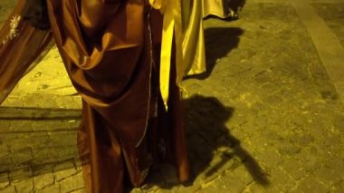 Braga, Portekiz - 14 Nisan 217: Kefaret alayı sokaklarda Braga, Portekiz üzerinde kutsal hafta (Semana Noel Baba) geçen hafta önce Paskalya Oruç sırasında. Yıllık haraç tutku İsa Mesih'in.