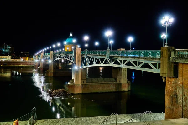 Puente Saint Pierre Toulouse Francia Pasa Por Garona Conecta Lugar — Foto de Stock