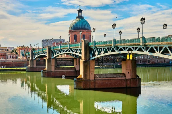 Híd Saint Pierre Toulouse Franciaország Áthalad Garonne Összeköti Hely Saint — Stock Fotó