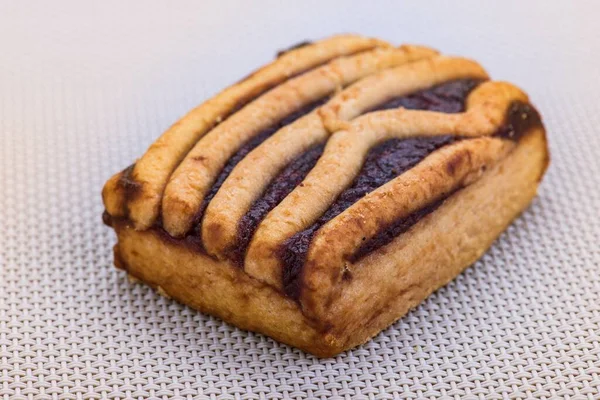 Närbild Cookies Till Cookies Grå Servett — Stockfoto