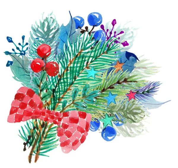 Kerstmis achtergrond met verschillende kleurrijke elementen — Stockfoto