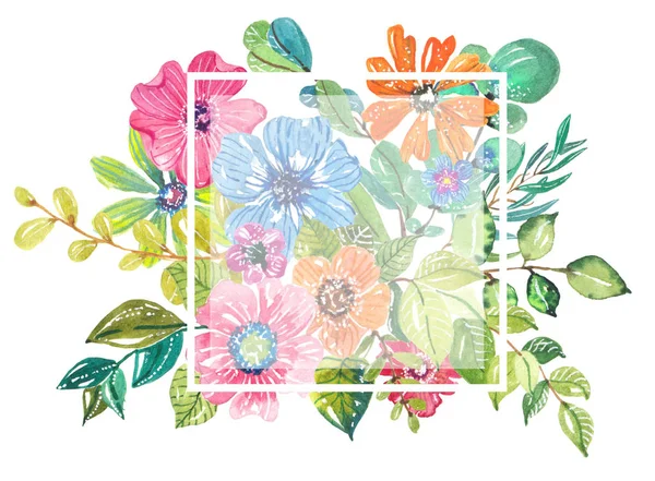 Akvarelu Krásný květinový design — Stock fotografie