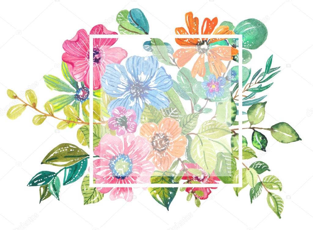 Watercolor beautiful floral design