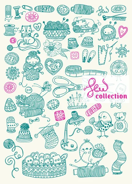 Kit de couture grande collection — Image vectorielle