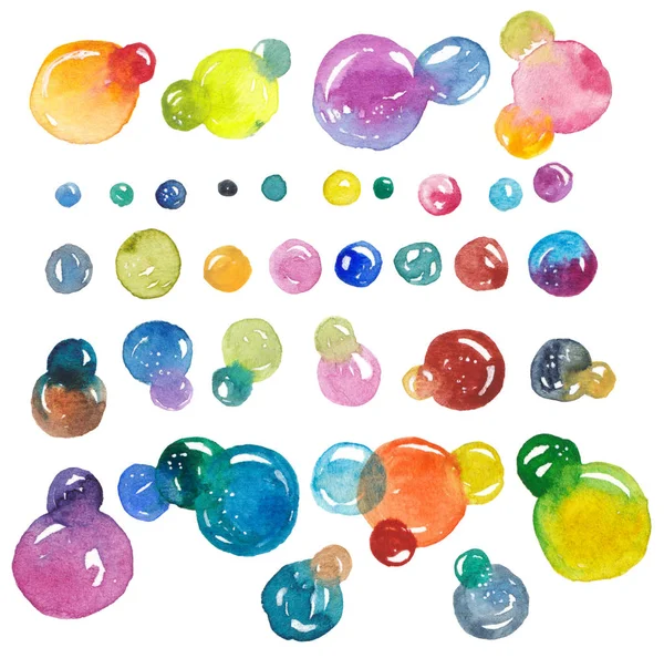 Watercolor bubbles collection — Stock Photo, Image