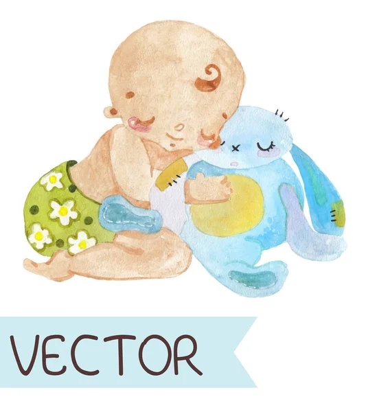 Aranyos gyerek rajzfilm illusztrációja — Stock Vector