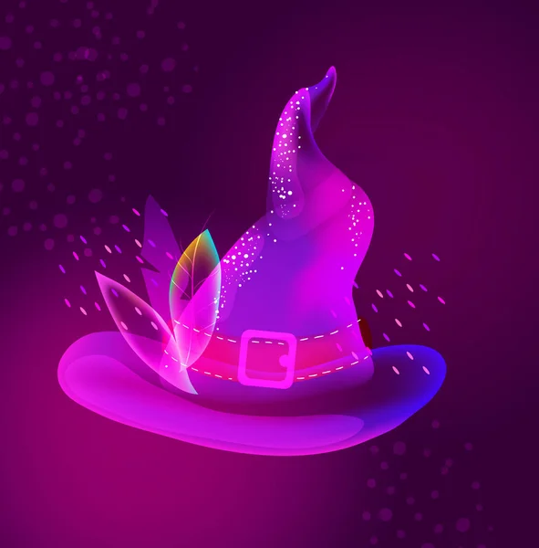 Cadılar Bayramı tatil tasarımı için parlak şapka — Stok Vektör