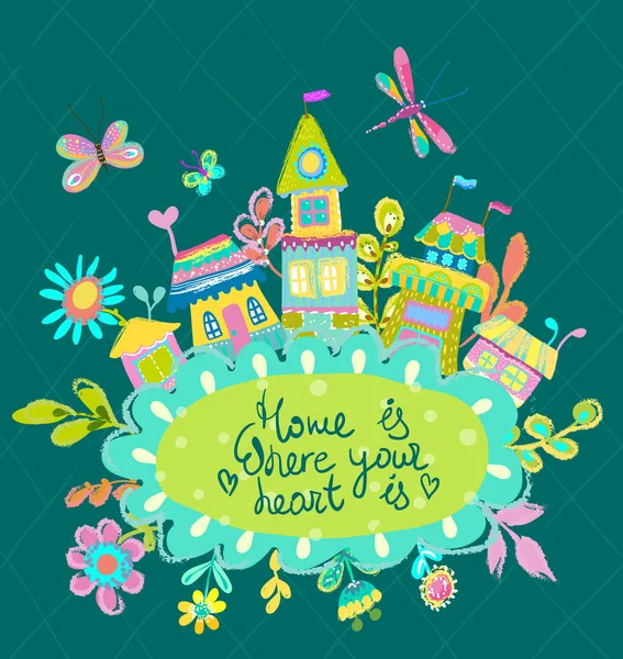 Home sweet home illustratie — Stockvector