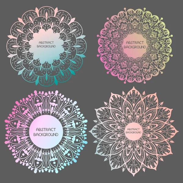 花曼陀罗集 — 图库矢量图片