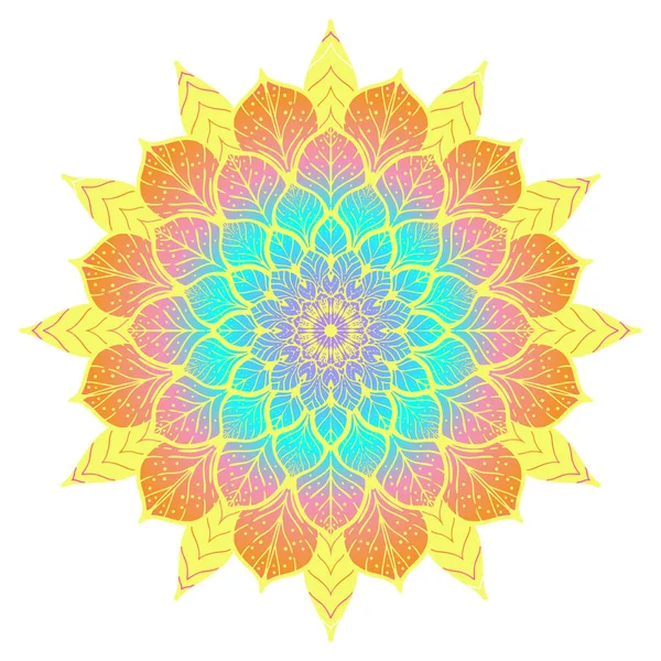 Cor da flor Mandala — Vetor de Stock