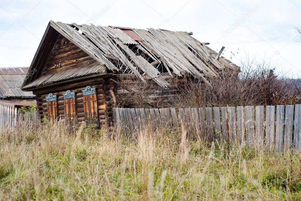 old, abandoned wooden house