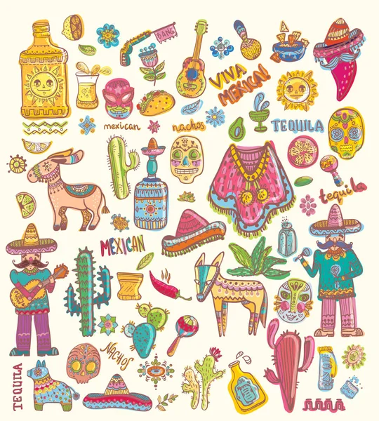 México colección ilustraciones, Vector — Archivo Imágenes Vectoriales