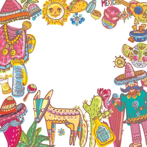 Sammlung mexikanischer Illustrationen — Stockvektor