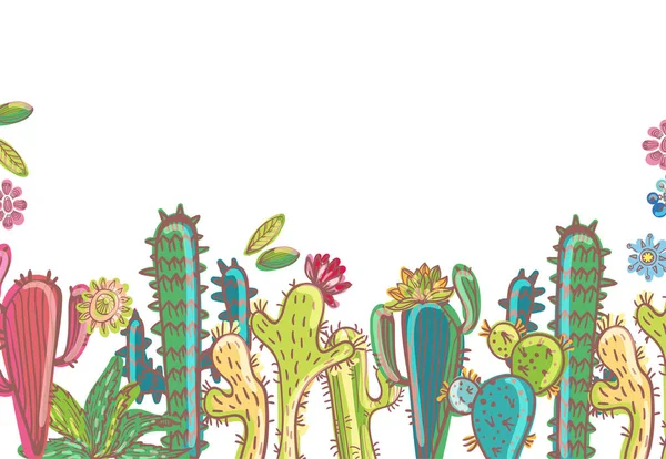 Коллекция кактусов Мексики — стоковый вектор