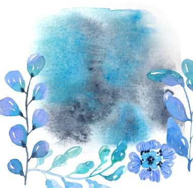 Sulu Boya spot ve çiçekler