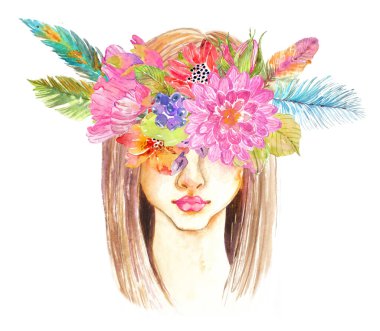 Güzel bir yüzü olan güzel kadın portresi