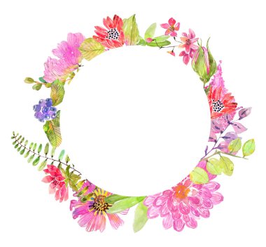 Sulu Boya güzel çiçek tasarım