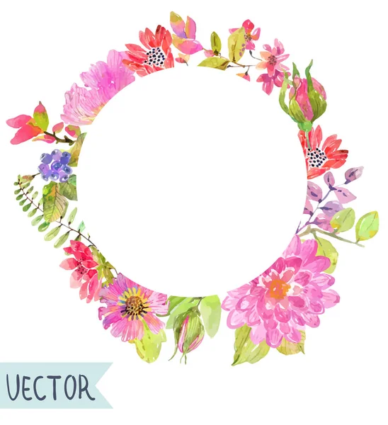 Acuarela hermoso diseño floral — Vector de stock