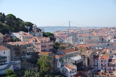 panoramik manzaralı Merkezi Lizbon