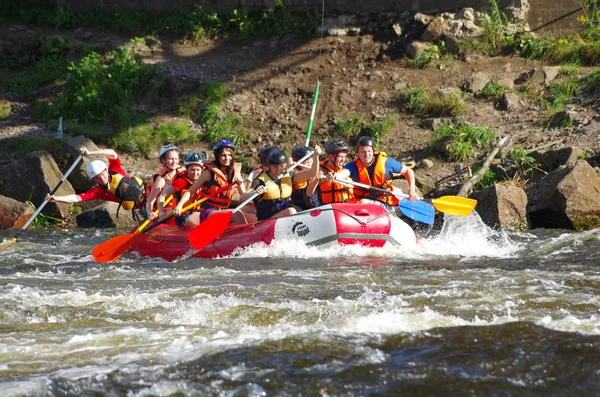 Whitewater rafting w Losevo — Zdjęcie stockowe